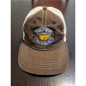 Sunday River Brewing Co.  Maine Hat Brown Tan Adjustable Cap Snapback